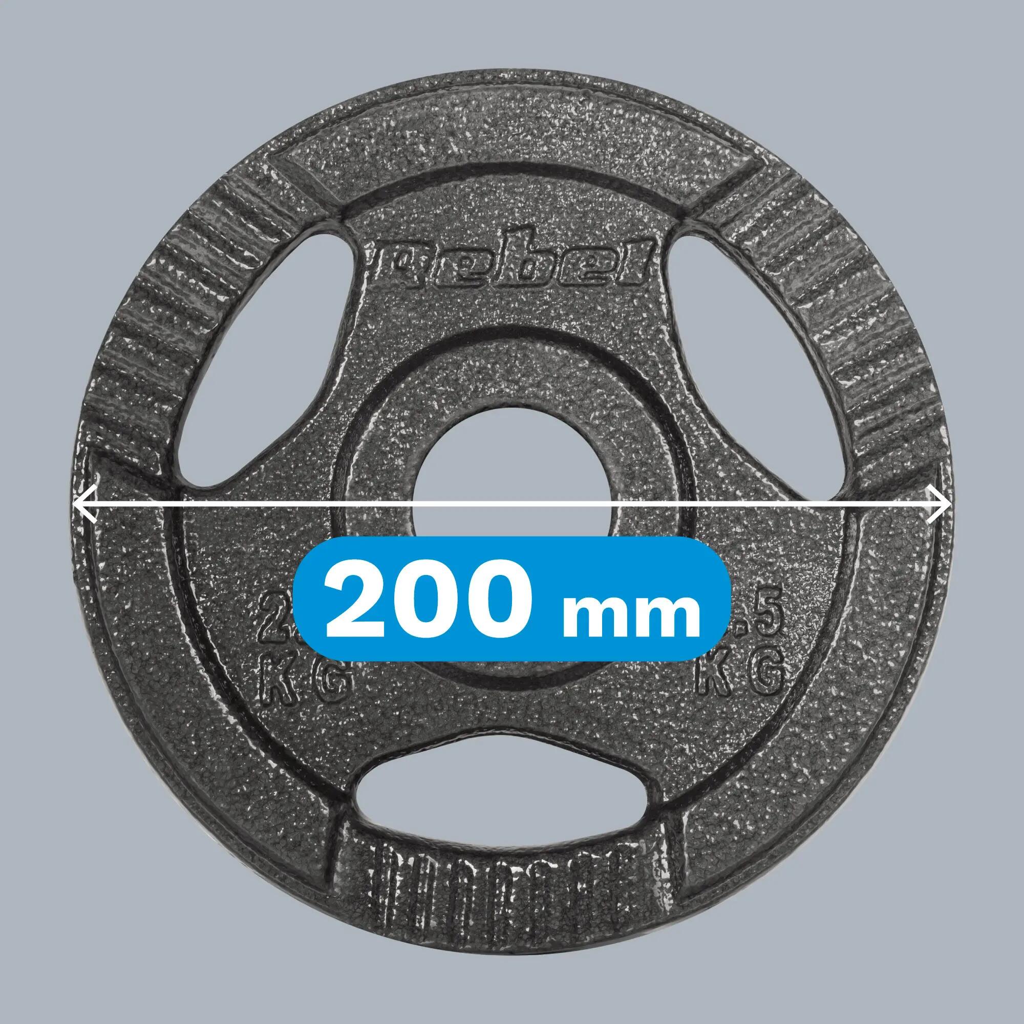 Obciążenie żeliwne olimpijskie zestaw 4x2.5kg otwór 51mm talerze Rebel 7/7