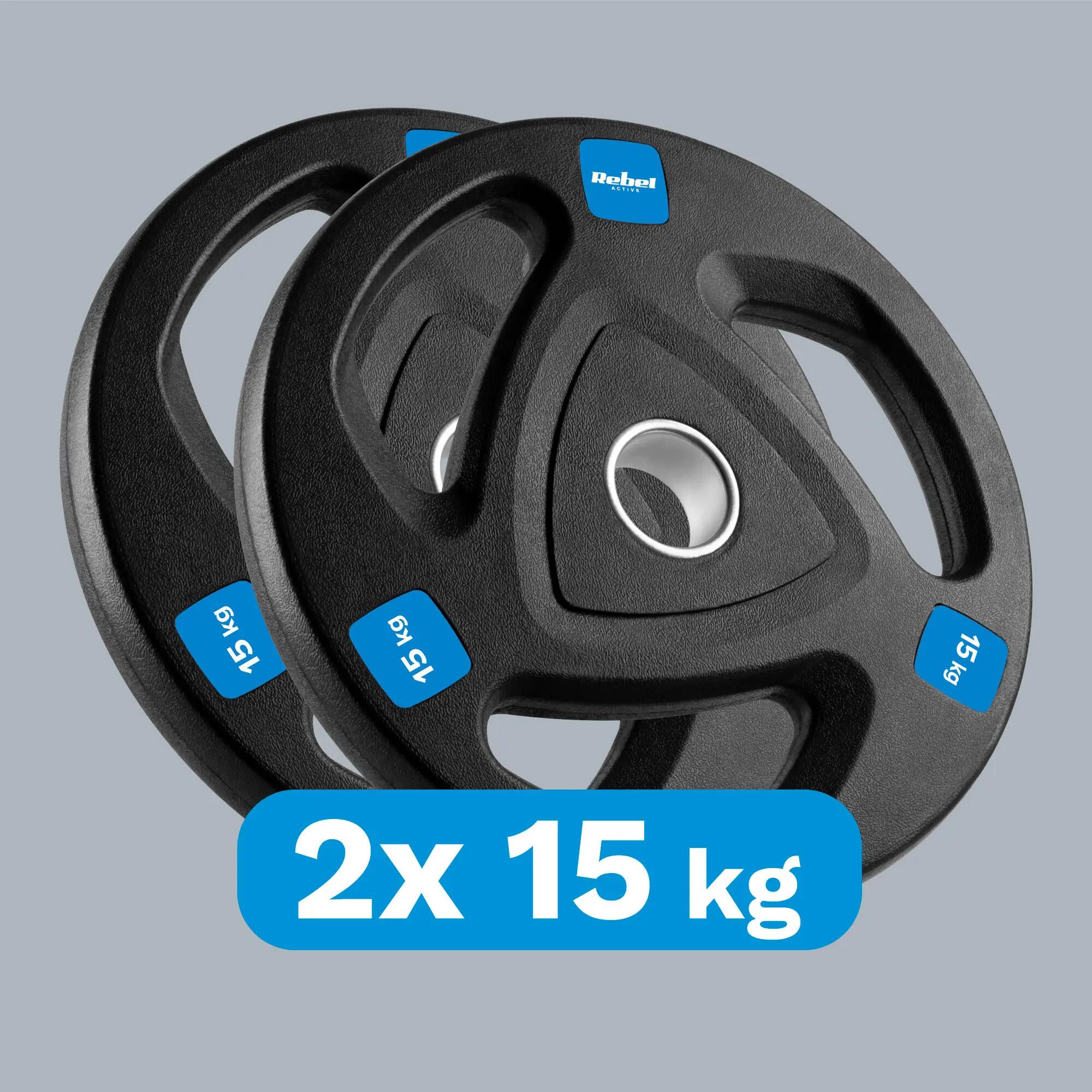 Obciążenie żeliwne olimpijskie zestaw 2x15kg 30kg 51mm talerze Rebel 5/7