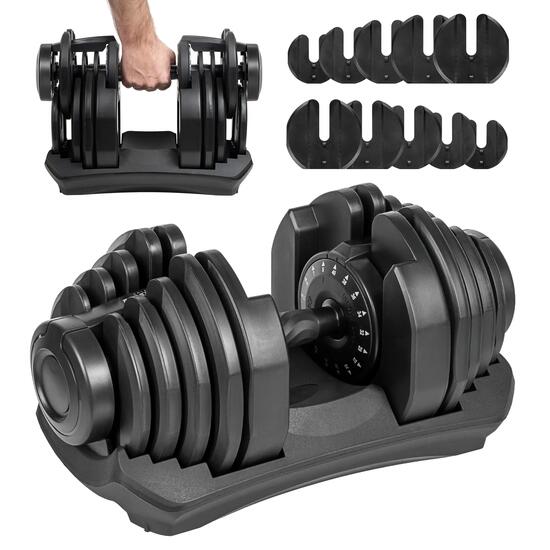 Hantel żeliwny regulowany gumowany obciążenie 24 kg hantle żeliwne Rebel