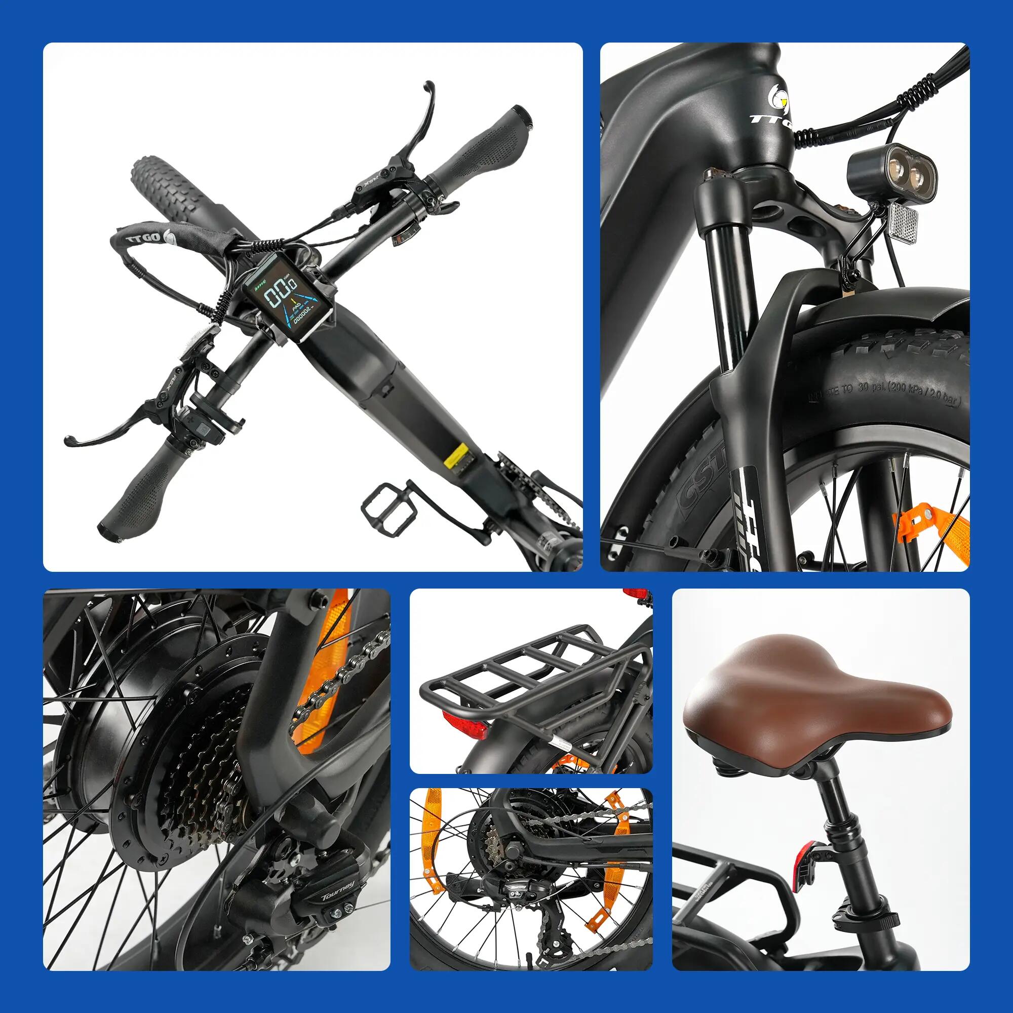 Bicicletta elettrica per adulti F8, batteria 48V 18Ah, pneumatico da 20". 12/13
