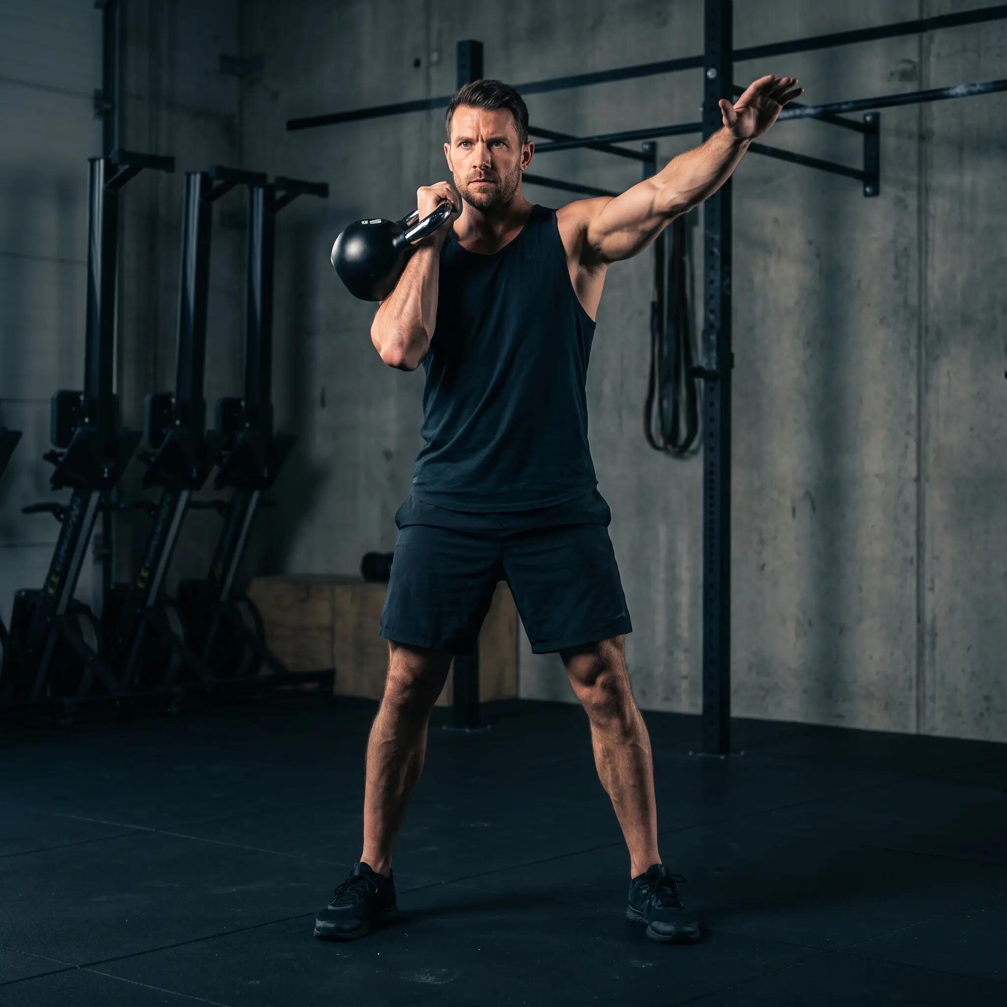 Kettlebell Krafttraining Gusseisen gummiert verchromter Griff 4 kg 6/10