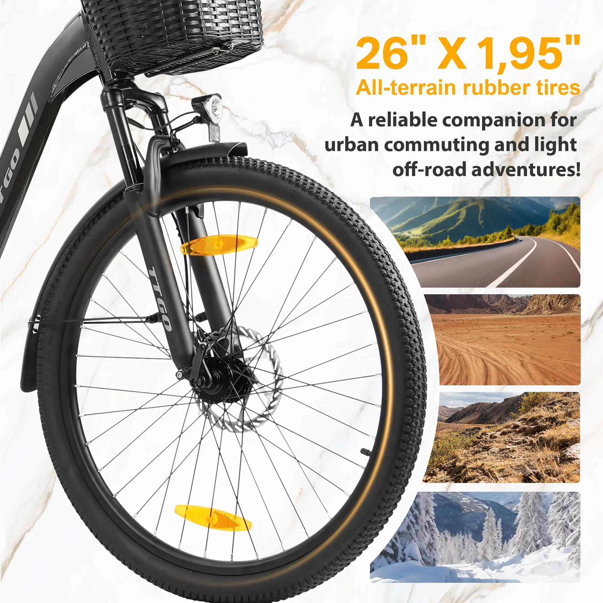 E-Bike für Erwachsene C2 PRO, 36V-18Ah-Akku, Reifen 26" × 1,95". 12/12