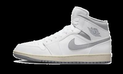 Scarpe - basket - air jordan 1 mid - pelle mid - bianco/grigio neutro