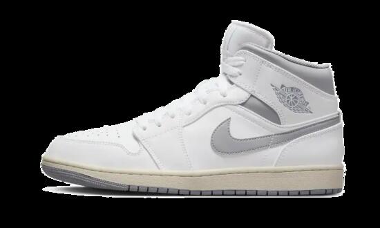 Scarpe - basket - air jordan 1 mid - pelle mid - bianco/grigio neutro