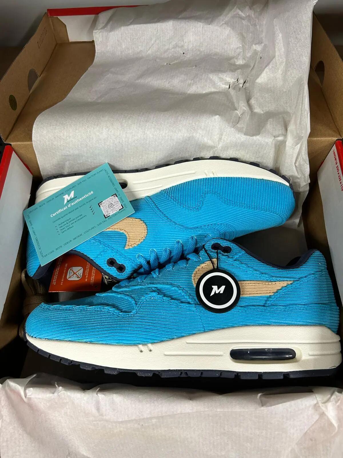 Chaussures - lifestyle - unisexe - corduroy, air max - air max 1 - baltic blue 2/5