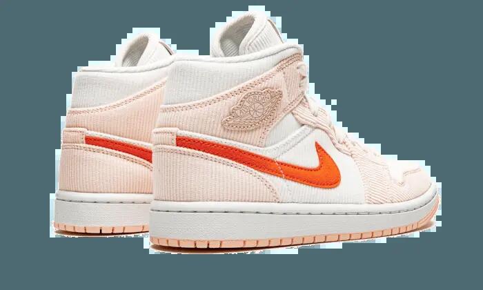 Schuhe - lifestyle - mid-top in cord - air jordan 1 mid - sail/arctic pink/red 2/6