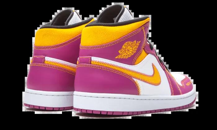 Chaussures - basket - air jordan 1 mid - blanc/fuchsia 2/4