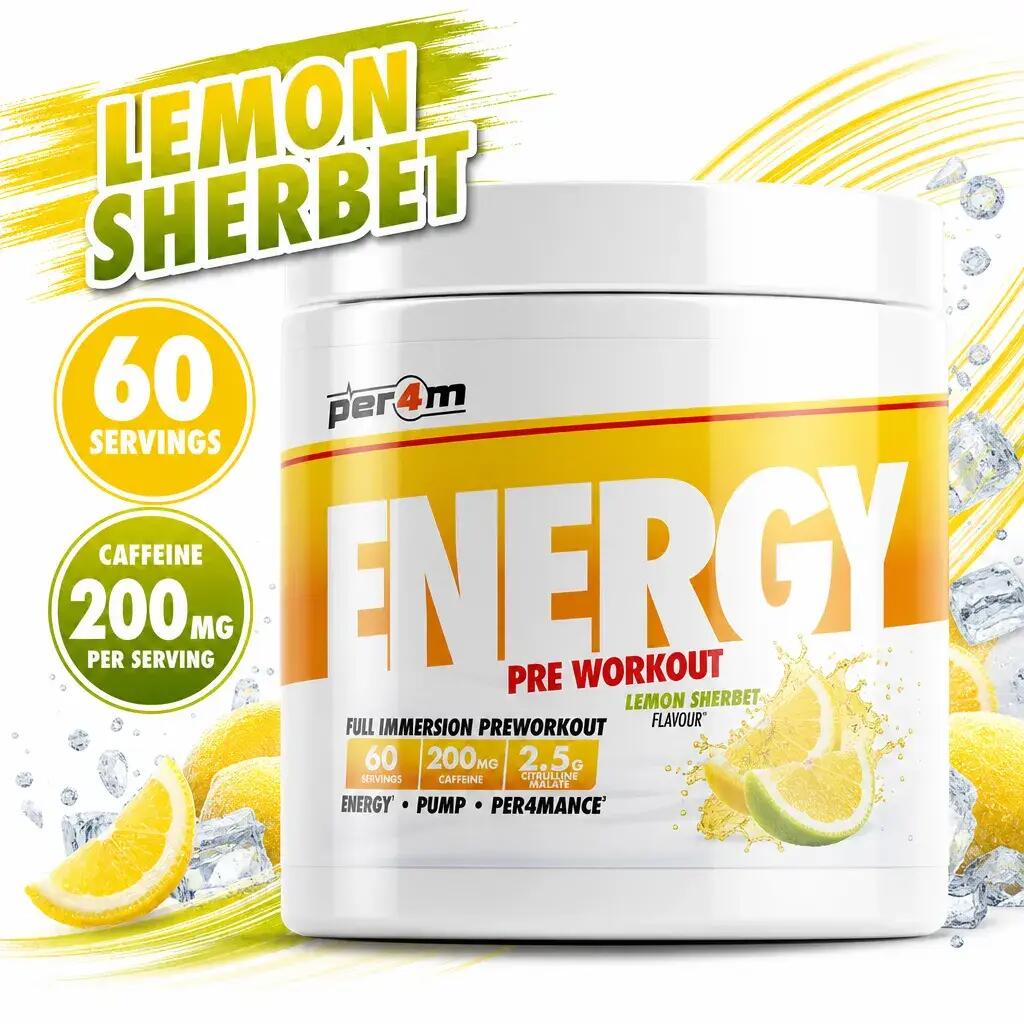 Per4m Energy Pre Workout 390g Lemon Sherbet