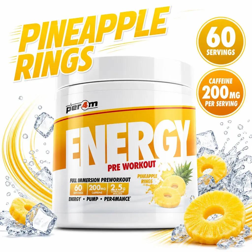 Per4m Energy Pre Workout 390g Pineapple Rings