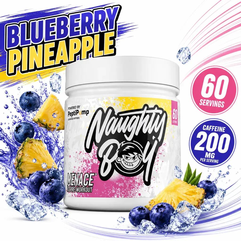 Naughty Boy Menace V2 Pre-Workout 60 Servings Blueberry Pineapple