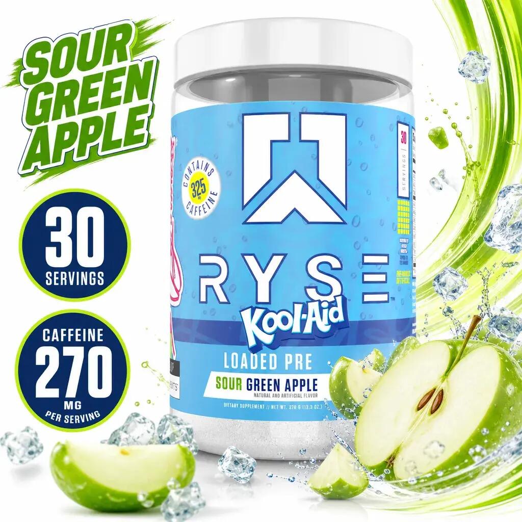 Ryse Loaded Pre 30 Servings Sour Green Apple