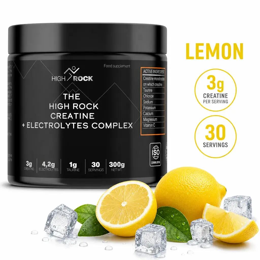 High Rock Creatine + Electrolytes Complex 30 Servings Lemon