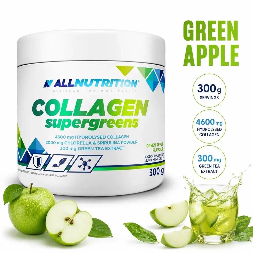 Allnutrition Collagen & Supergreens 300g Green Apple