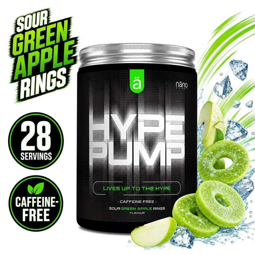 Nano Supps Hype Pump 420g Sour Green Apple Rings