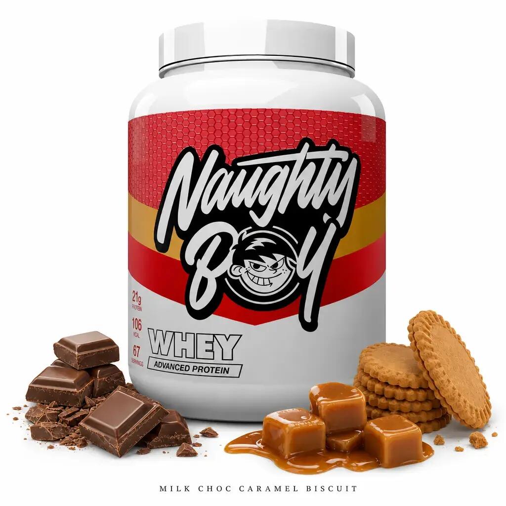 Naughty Boy Whey Protein 2010g Milk Choc Caramel Biscuit