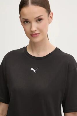 T-shirt - dames - puma ess relaxed - oversized, korte mouwen - zwart/roze
