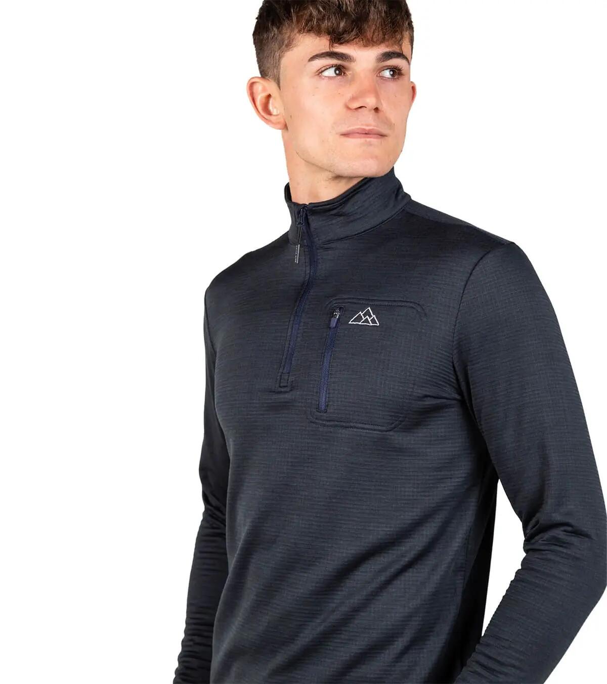 Forro Polar de Montaña y Trekking Transpirable Raptor Black Hombre Marino 3/5