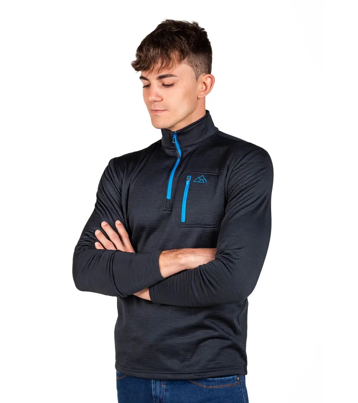 Forro Polar de Montaña y Trekking Transpirable Raptor Black Hombre Azul 3/5