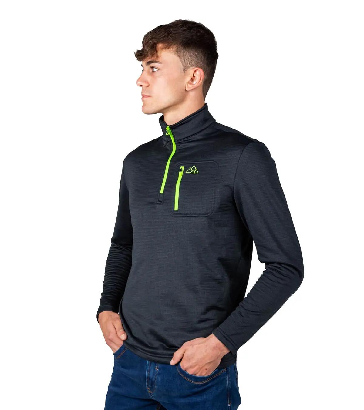 Forro Polar de Montaña y Trekking Transpirable Raptor Black Hombre Verde 3/5