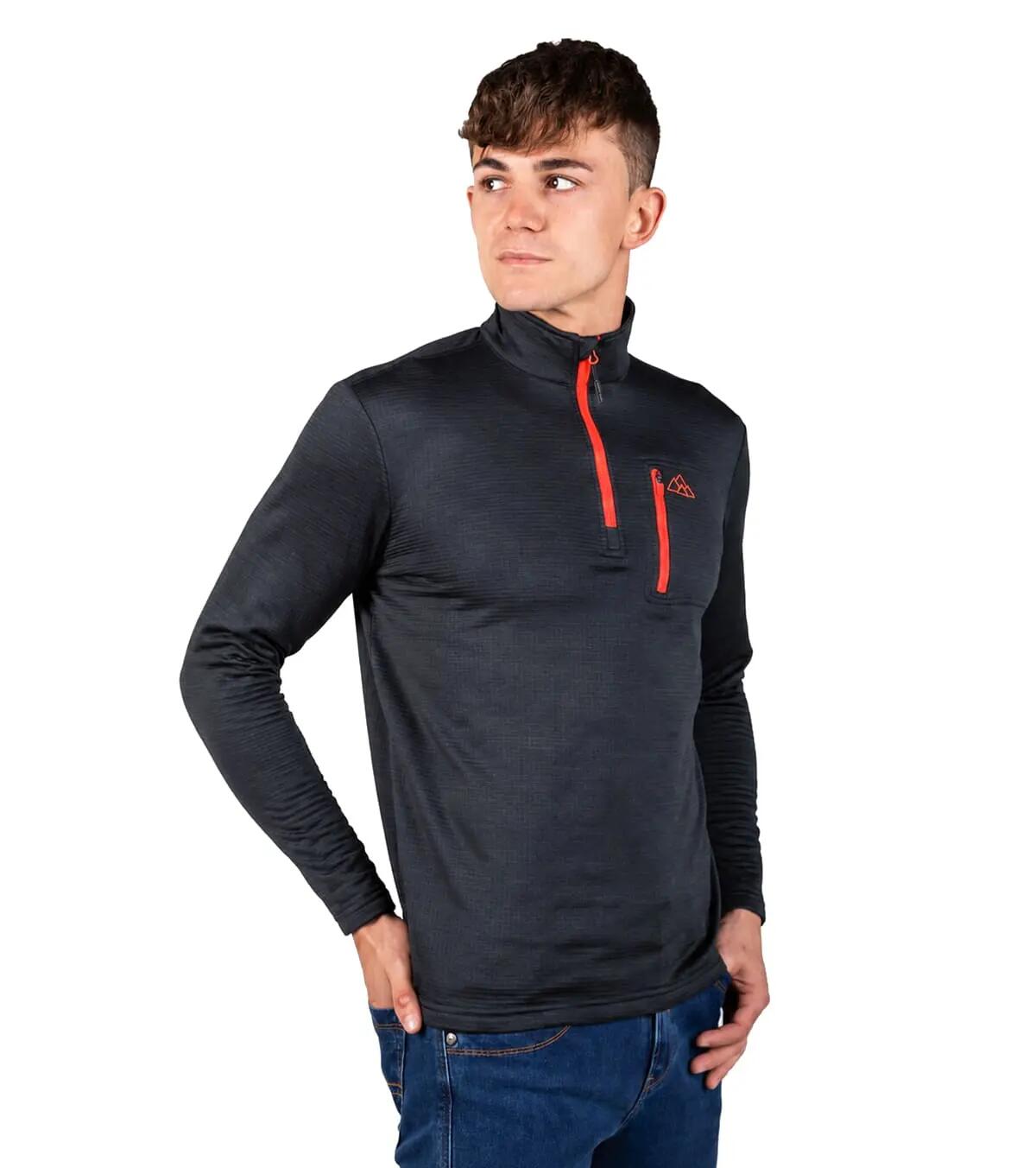 Forro Polar de Montaña y Trekking Transpirable Raptor Black Hombre Rojo 2/5
