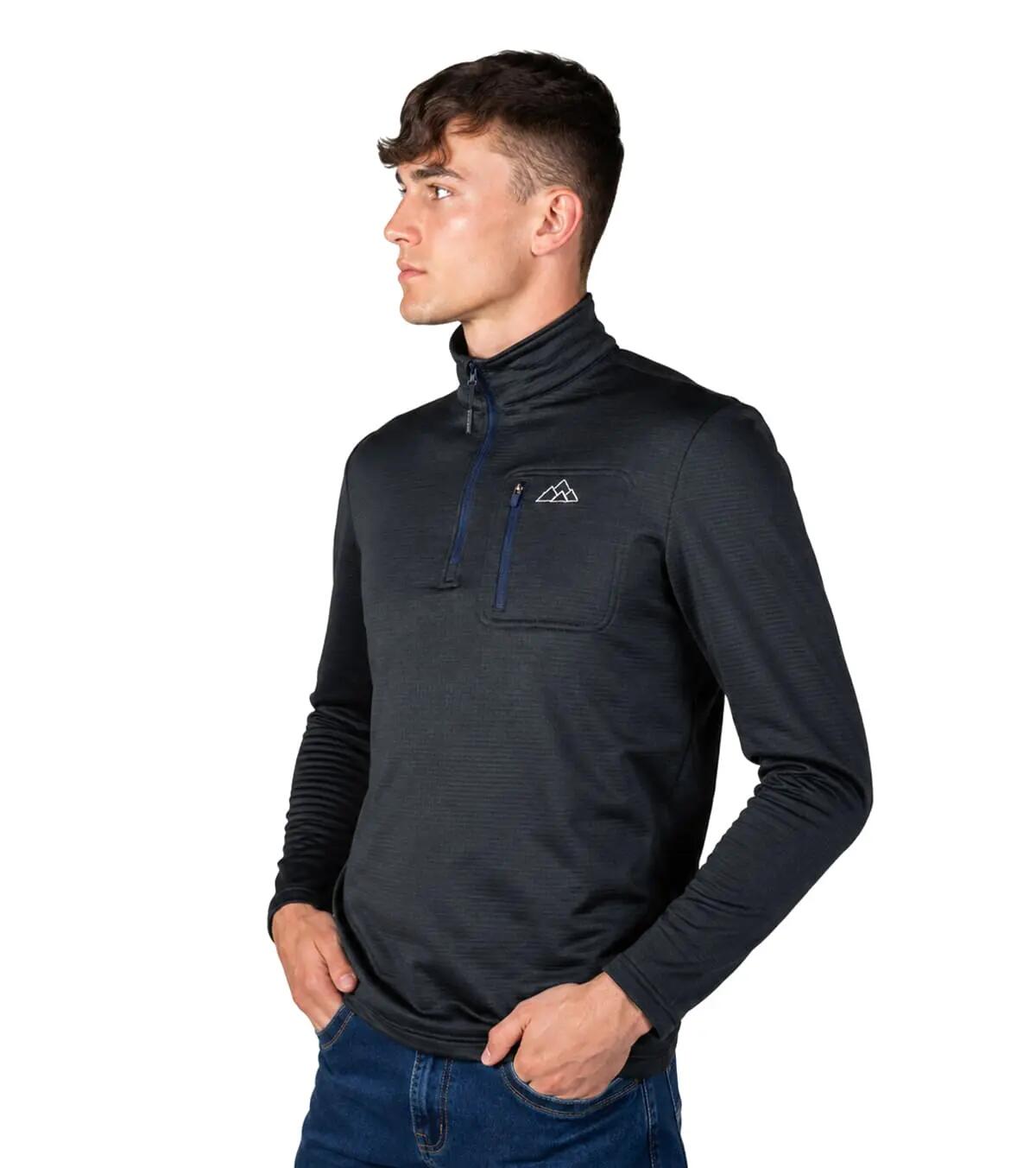 Forro Polar de Montaña y Trekking Transpirable Raptor Black Hombre Marino 2/5
