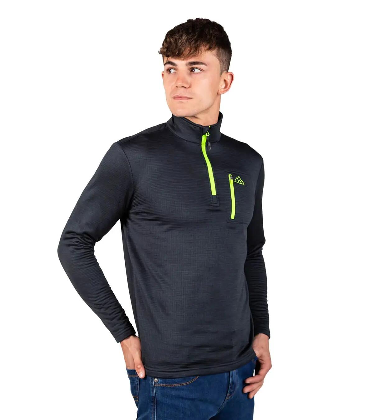 Forro Polar de Montaña y Trekking Transpirable Raptor Black Hombre Verde 2/5