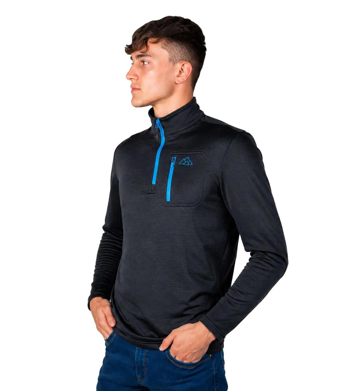 Forro Polar de Montaña y Trekking Transpirable Raptor Black Hombre Azul 2/5