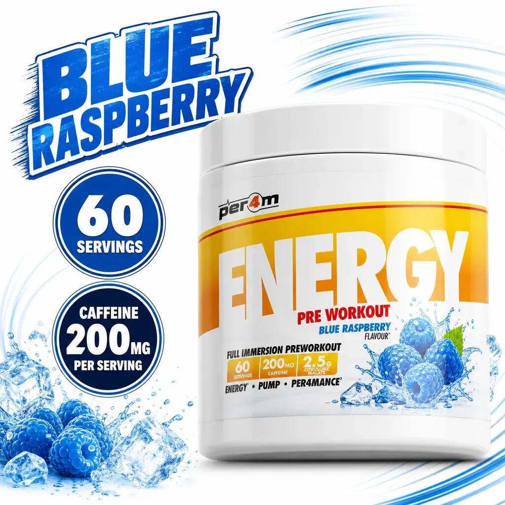 Per4m Energy Pre Workout 390g Blue Raspberry