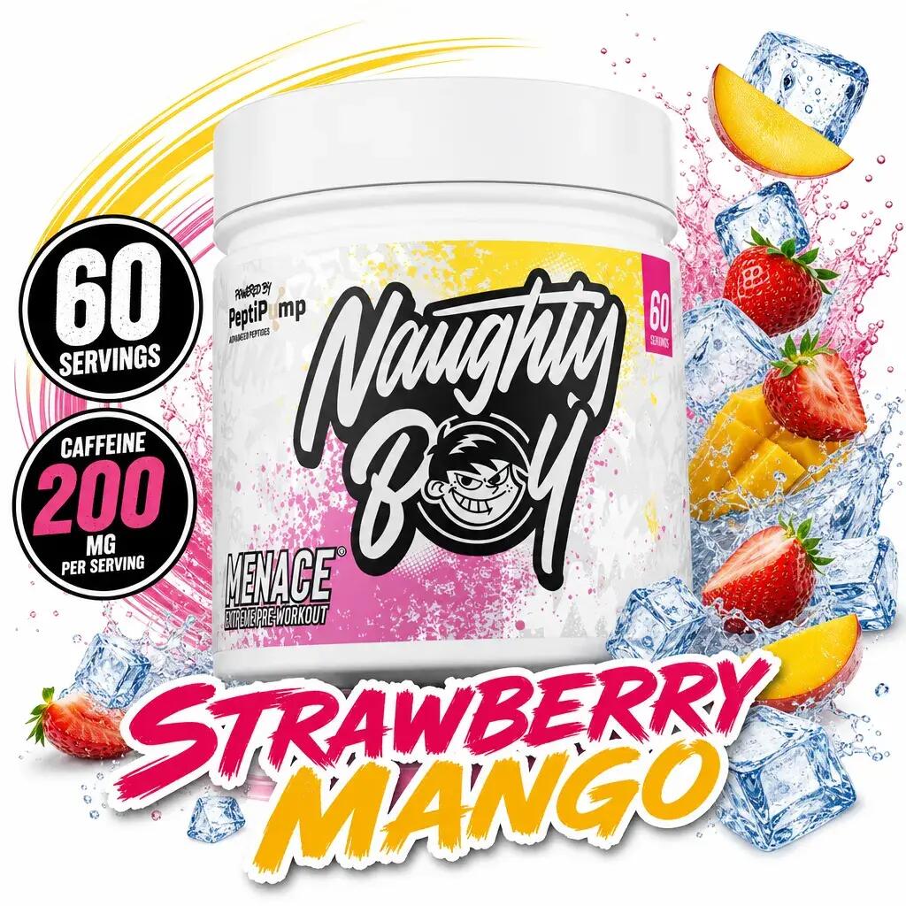 Naughty Boy Menace V2 Pre-Workout 60 Servings Strawberry Mango