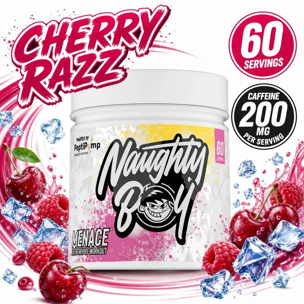 Naughty Boy Menace V2 Pre-Workout 60 Servings Cherry Razz