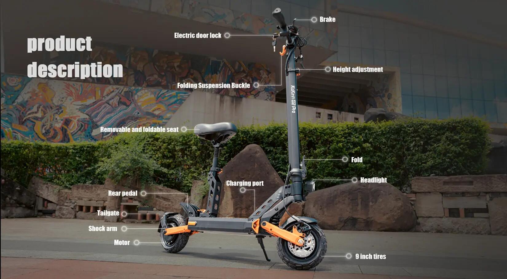 KUKIRIN G2 Pro Elektromos Roller, 500W, 65 km-es hatótávolság 7/12