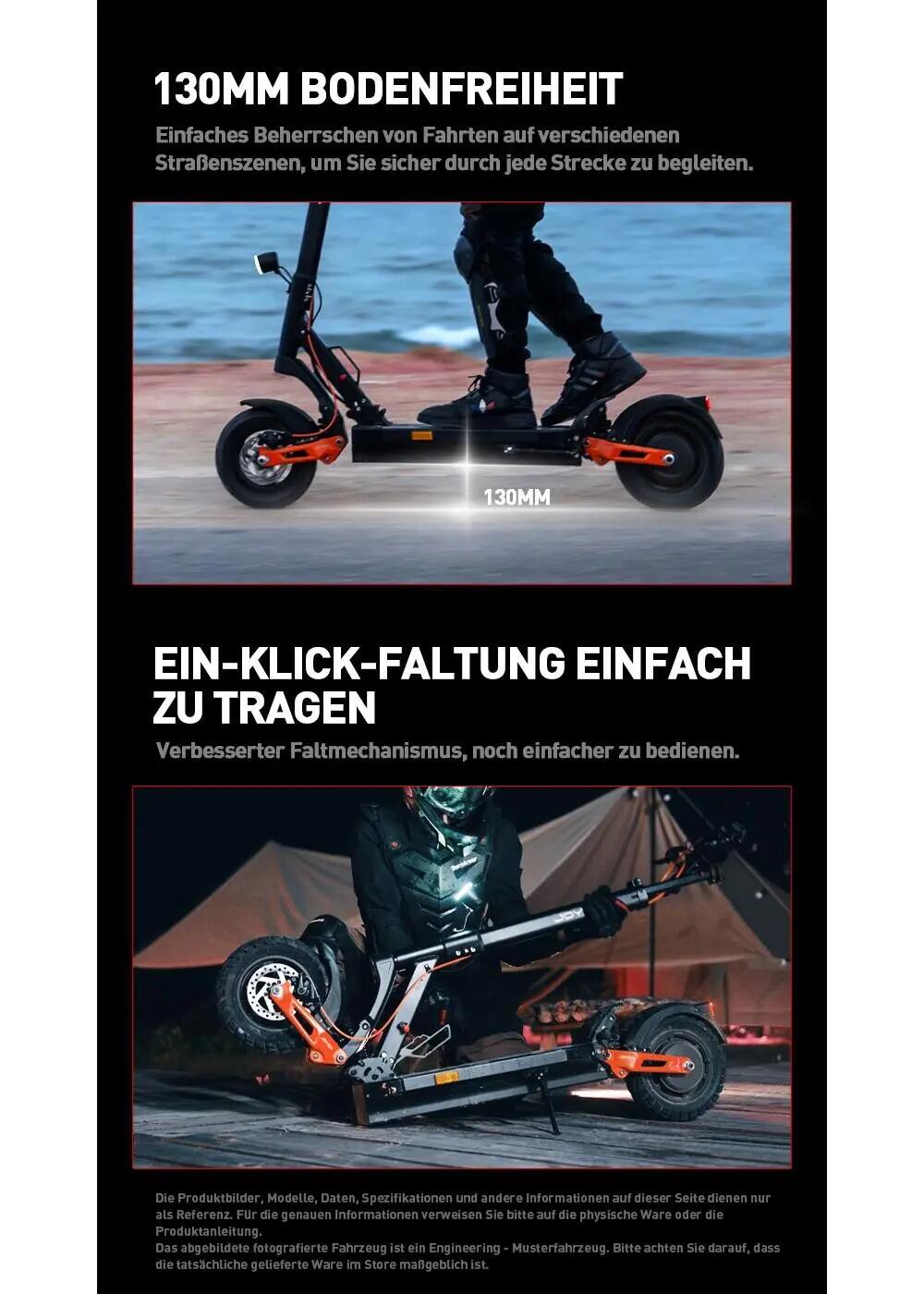 JOYOR T6E elektromos roller, 600 W-os szénkefe nélküli motorral, kb. 70 km 14/15