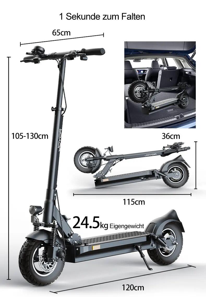 JOYOR Y8-S ABE elektromos roller, 500 W-os szénkefe nélküli motorral, kb. 70 km 12/15