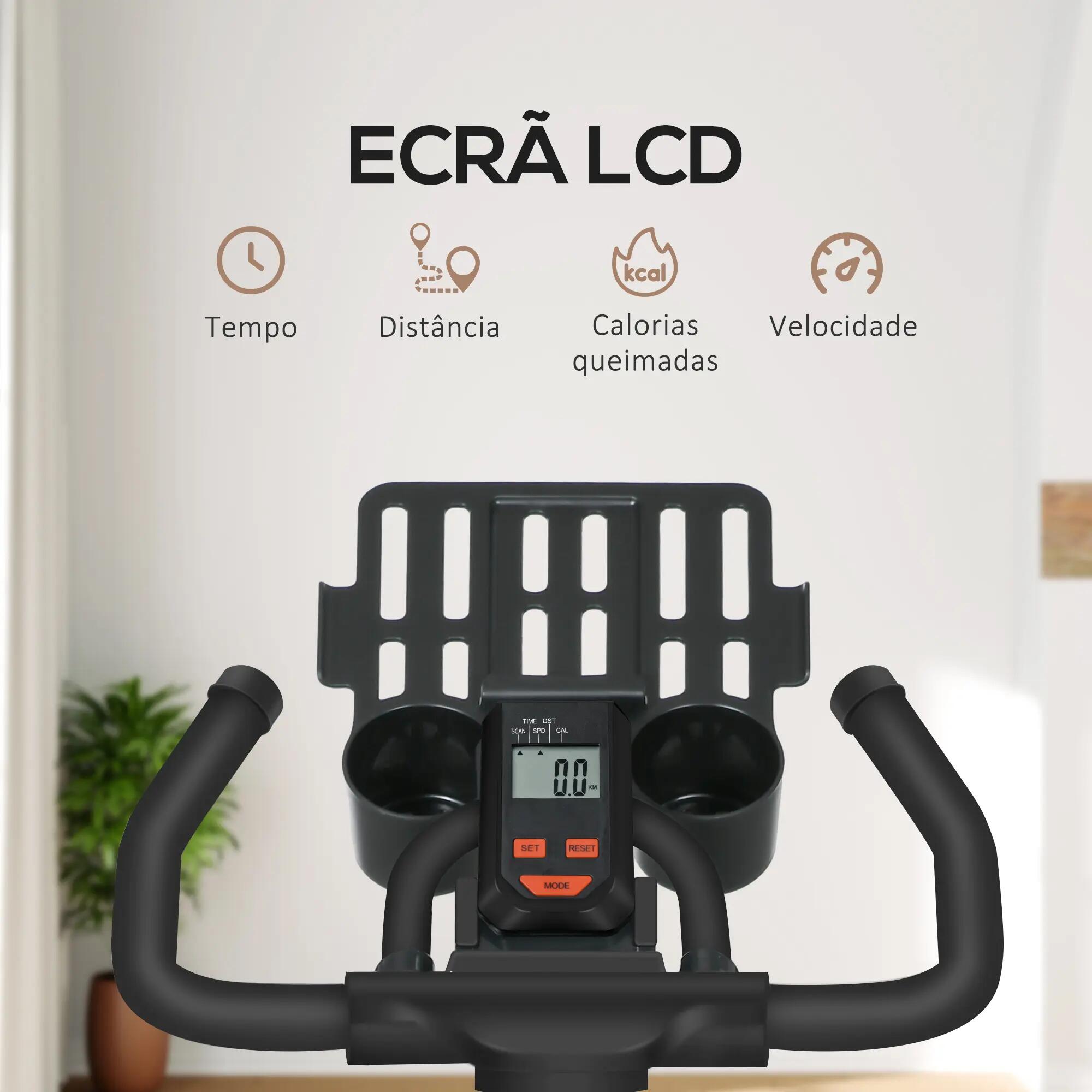 Bicicleta estática 103x53x100-114 cm preto e vemelho HOMCOM 7/11