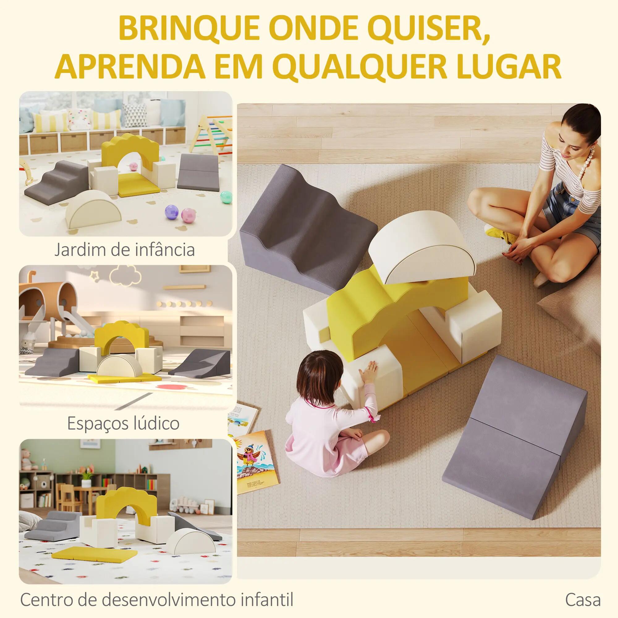 Bloco de espumas para criança 50x40x25 cm amarelo AIYAPLAY 9/10