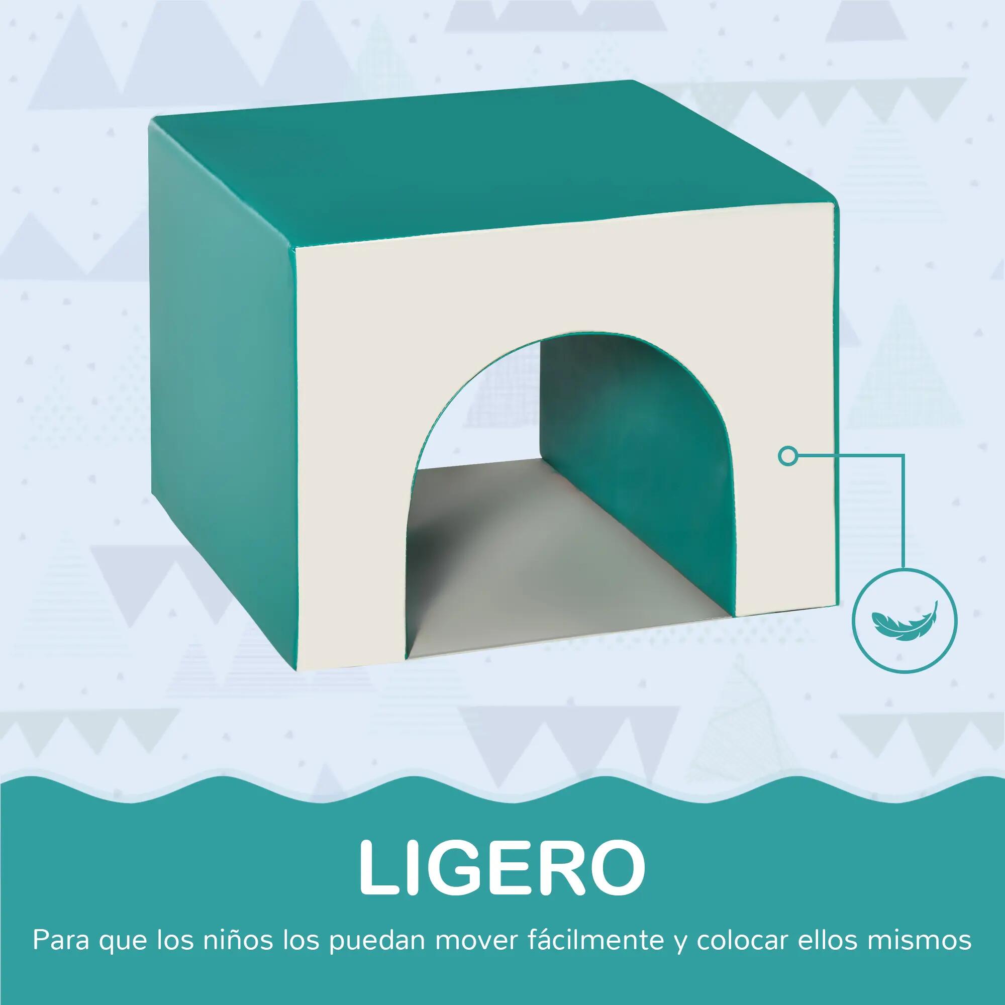 Set 4 Bloques Espuma HOMCOM 150x50x39 cm Multicolor 9/12