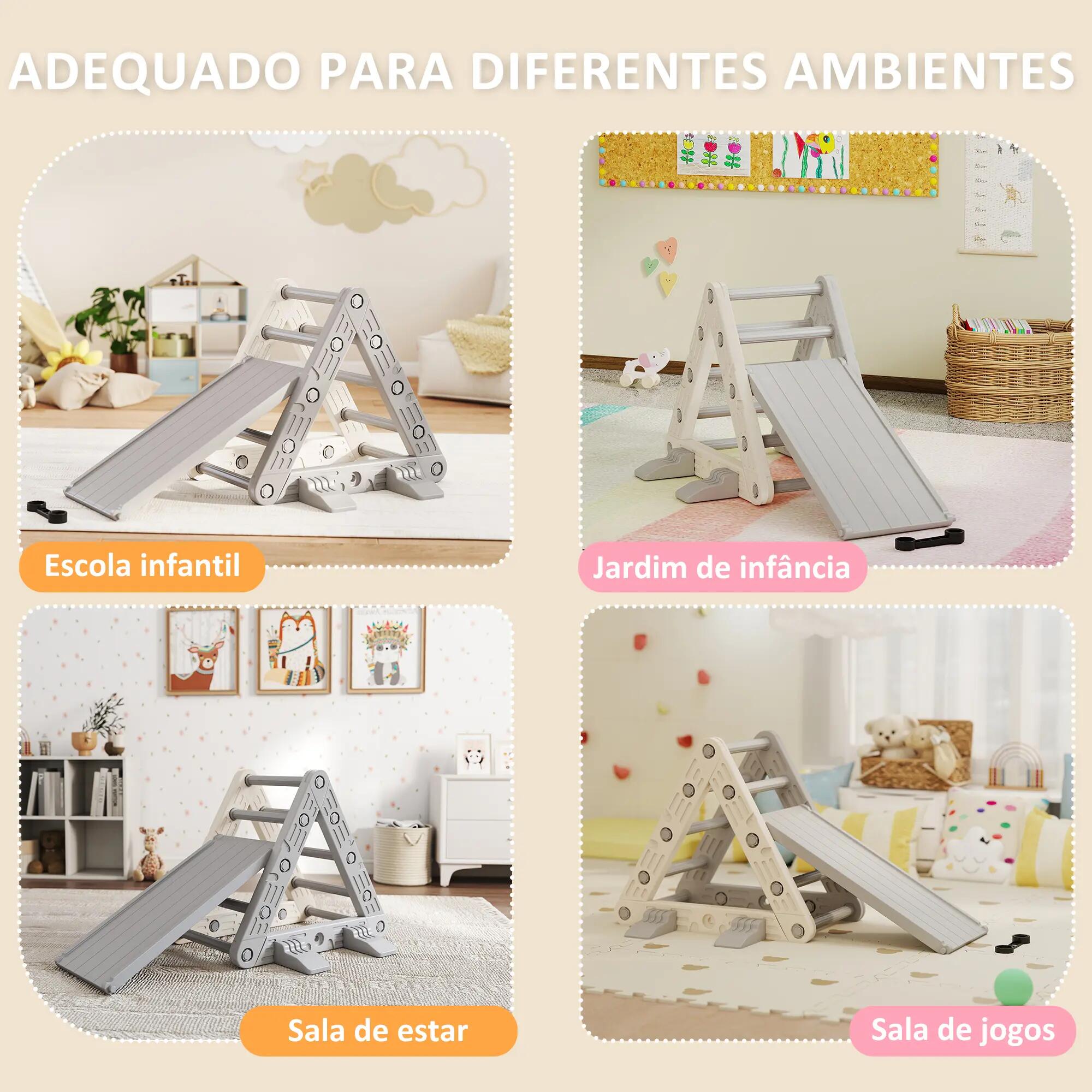 Escalador para Crianças 164x70x57 cm cinza e branco AIYAPLAY 9/10