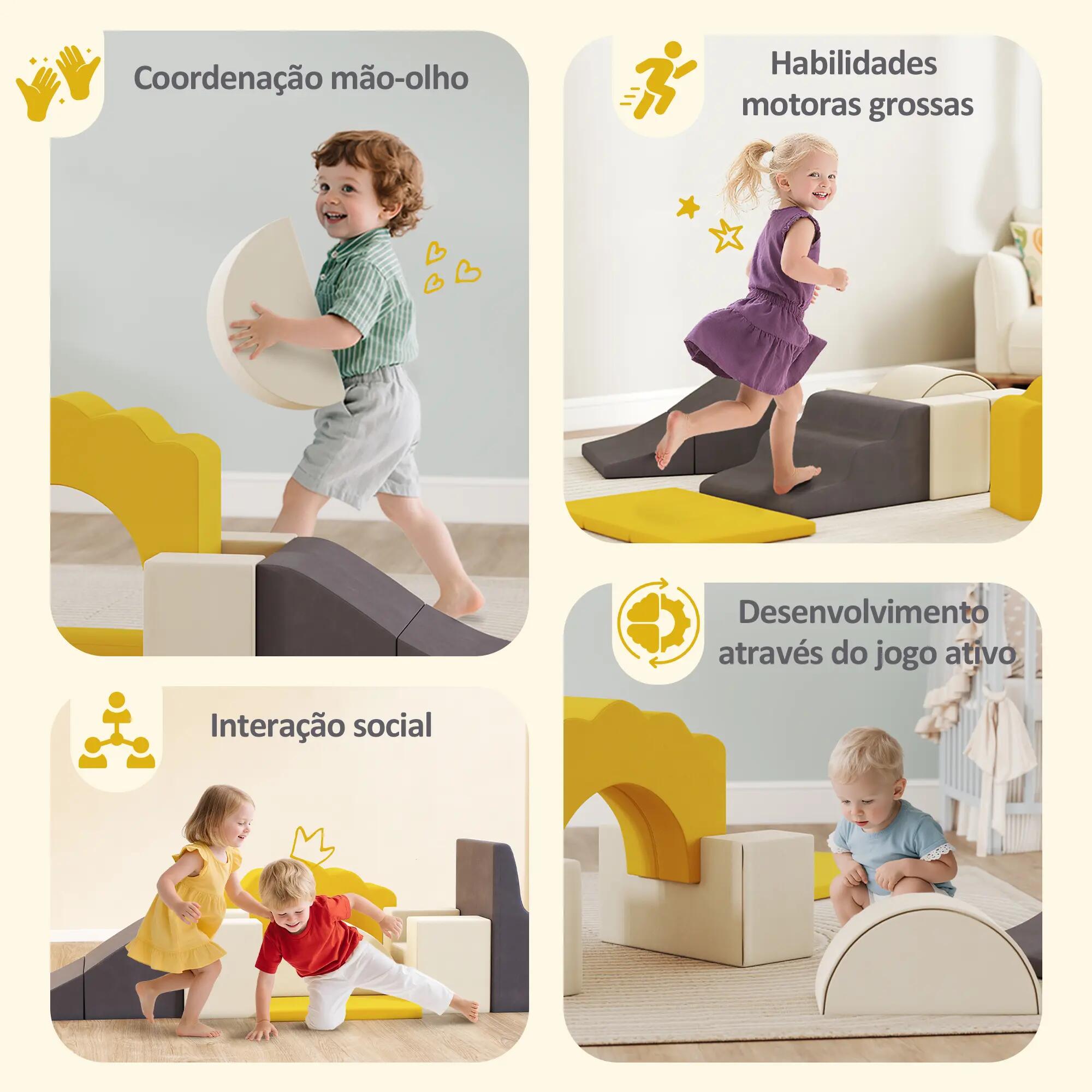Bloco de espumas para criança 50x40x25 cm amarelo AIYAPLAY 8/10