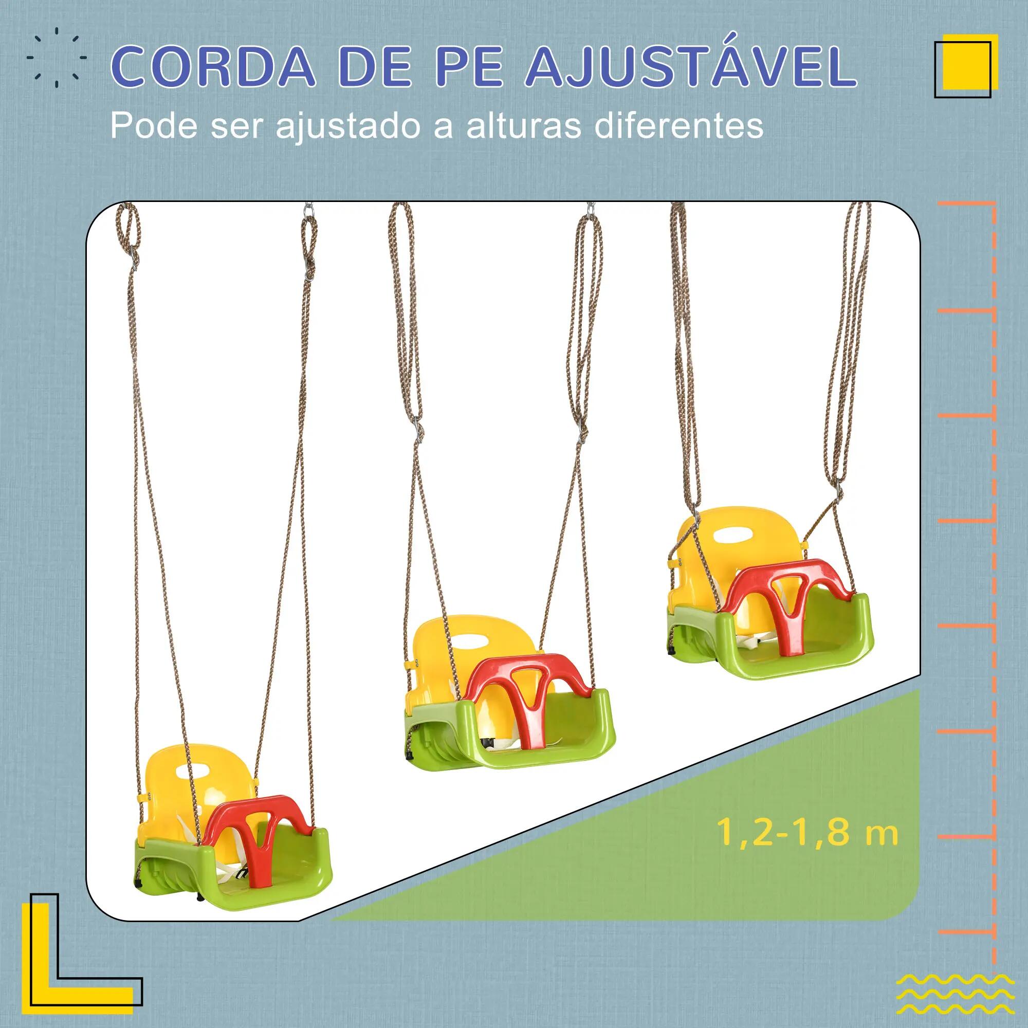 Baloiço para bebés 42x33x120-180 cm multicor Outsunny 8/11