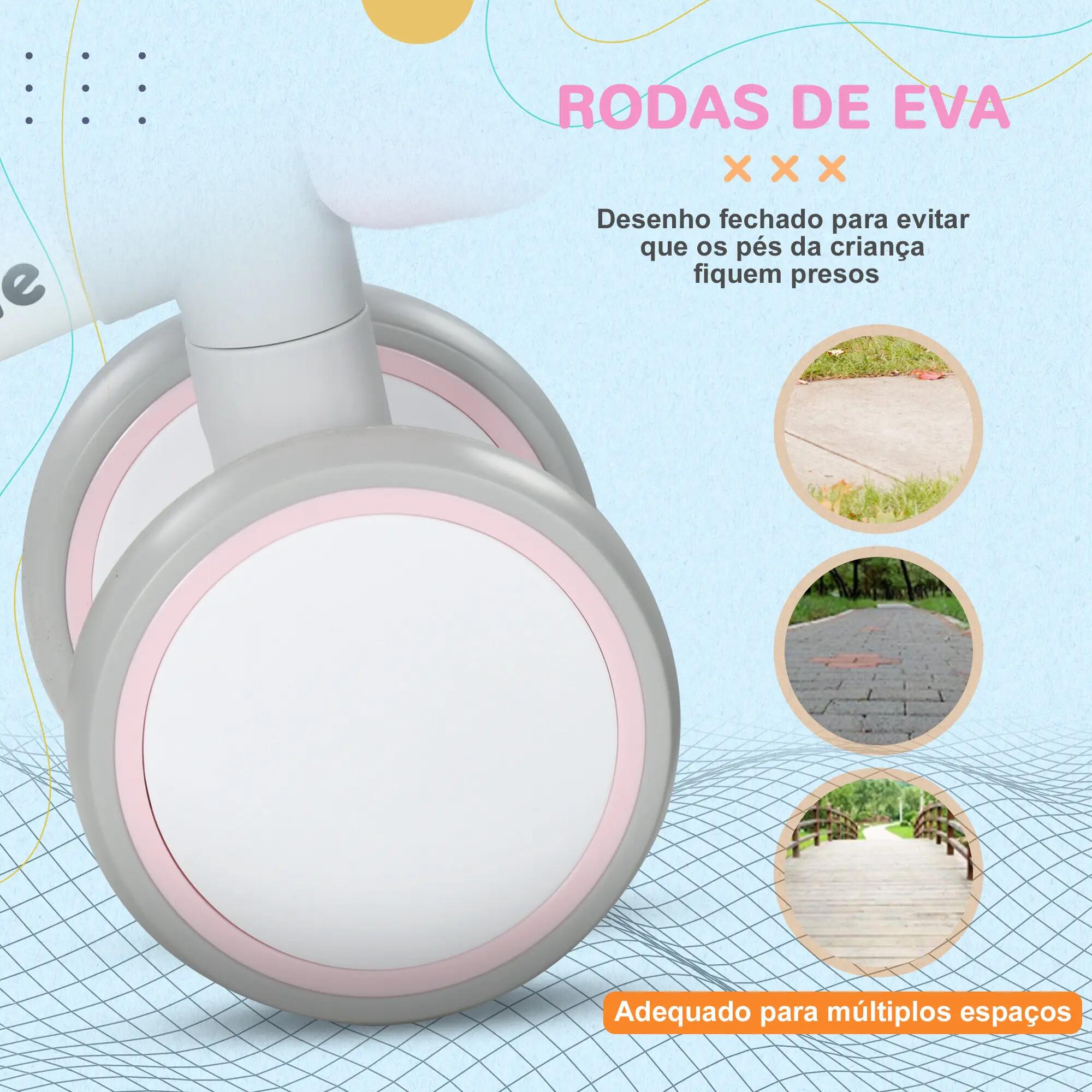 Bicicleta sem pedais 56x27x39 cm rosa AIYAPLAY 9/11