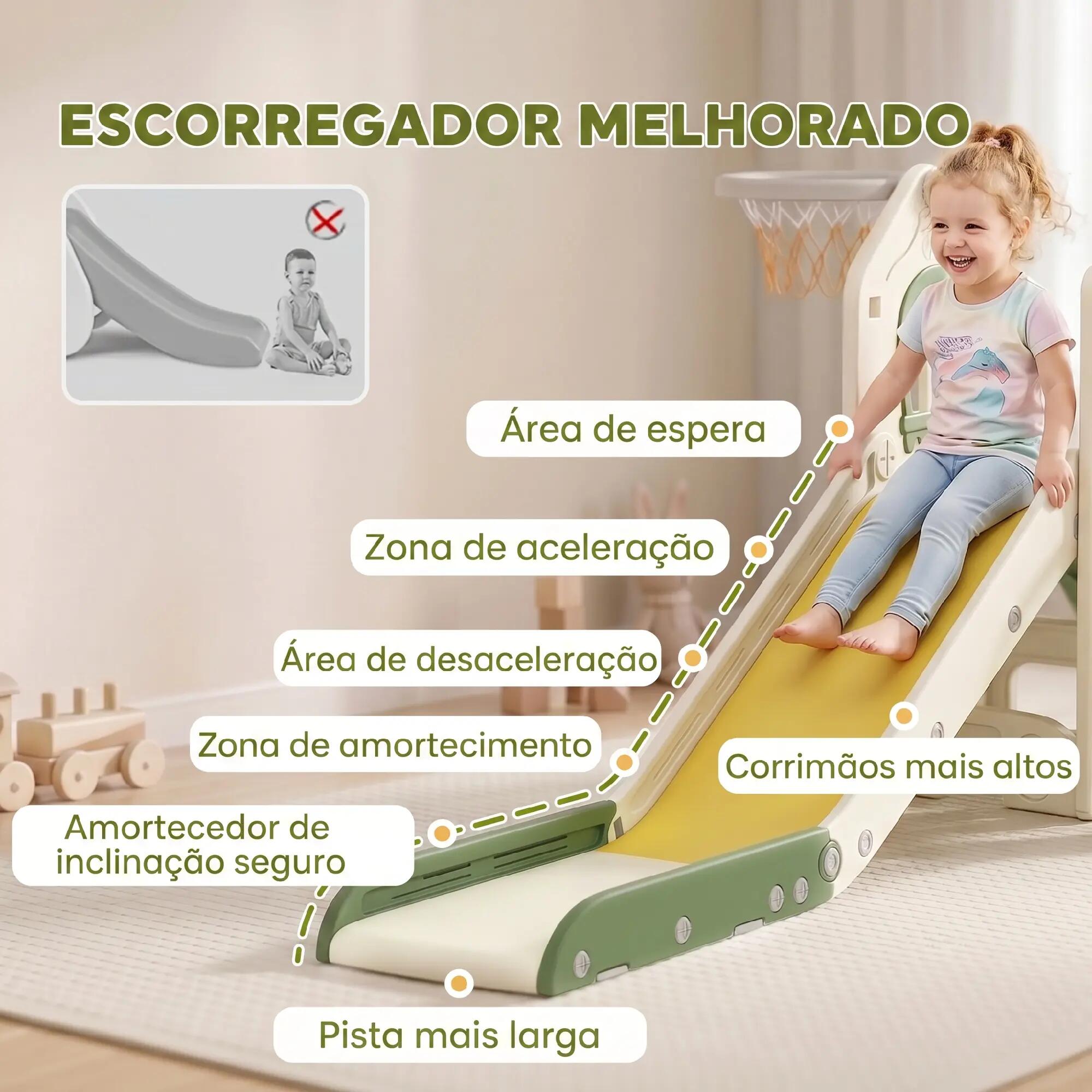 Escorrega infantil 191x100x84 cm creme AIYAPLAY 8/10