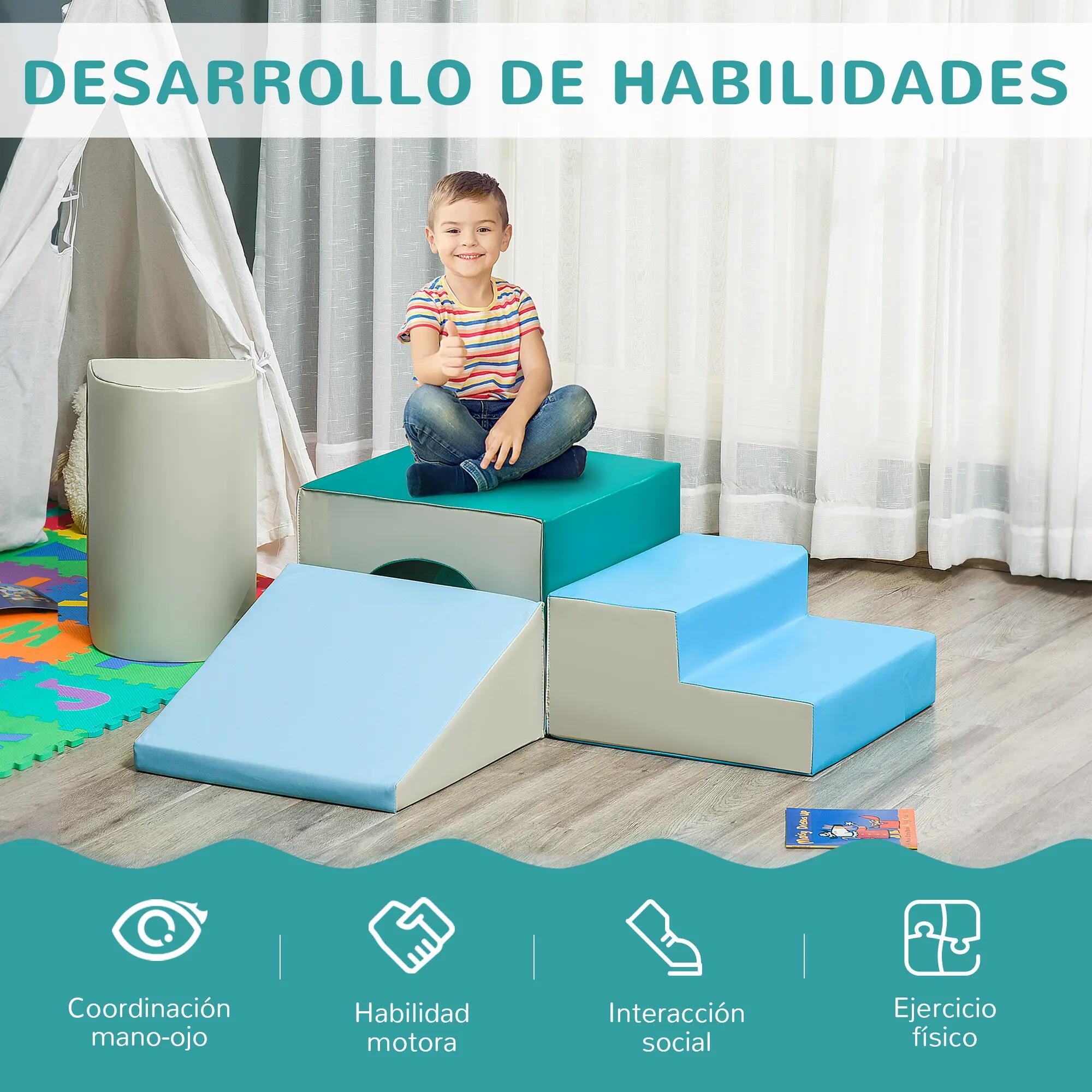 Set 4 Bloques Espuma HOMCOM 150x50x39 cm Multicolor 8/12