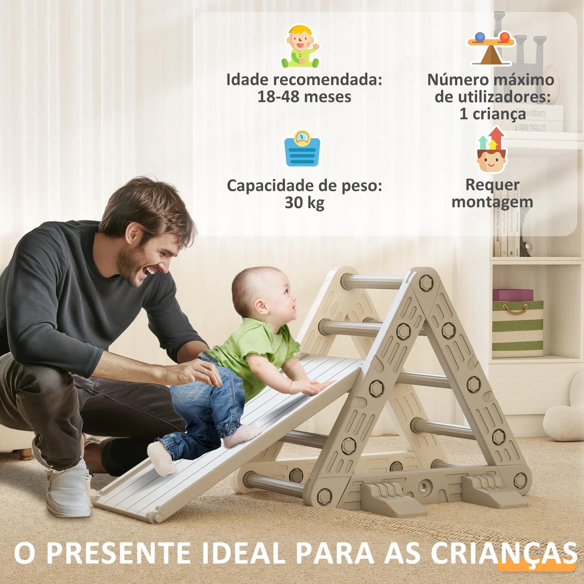 Escalador para Crianças 164x70x57 cm cinza e branco AIYAPLAY 8/10