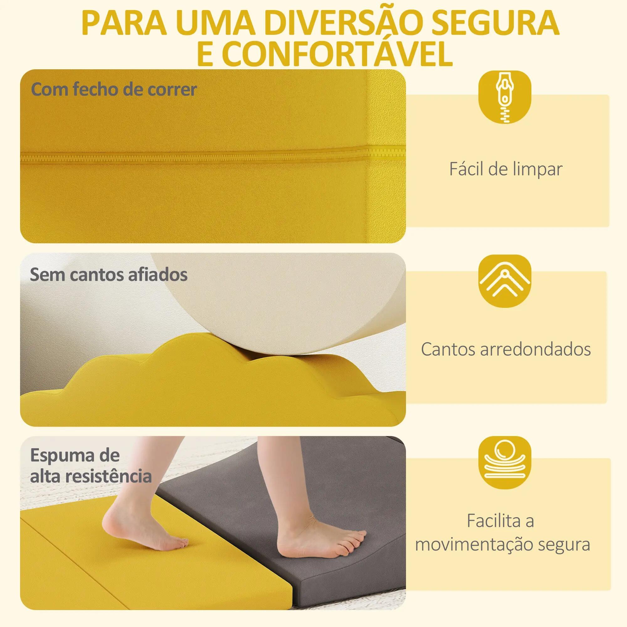 Bloco de espumas para criança 50x40x25 cm amarelo AIYAPLAY 7/10