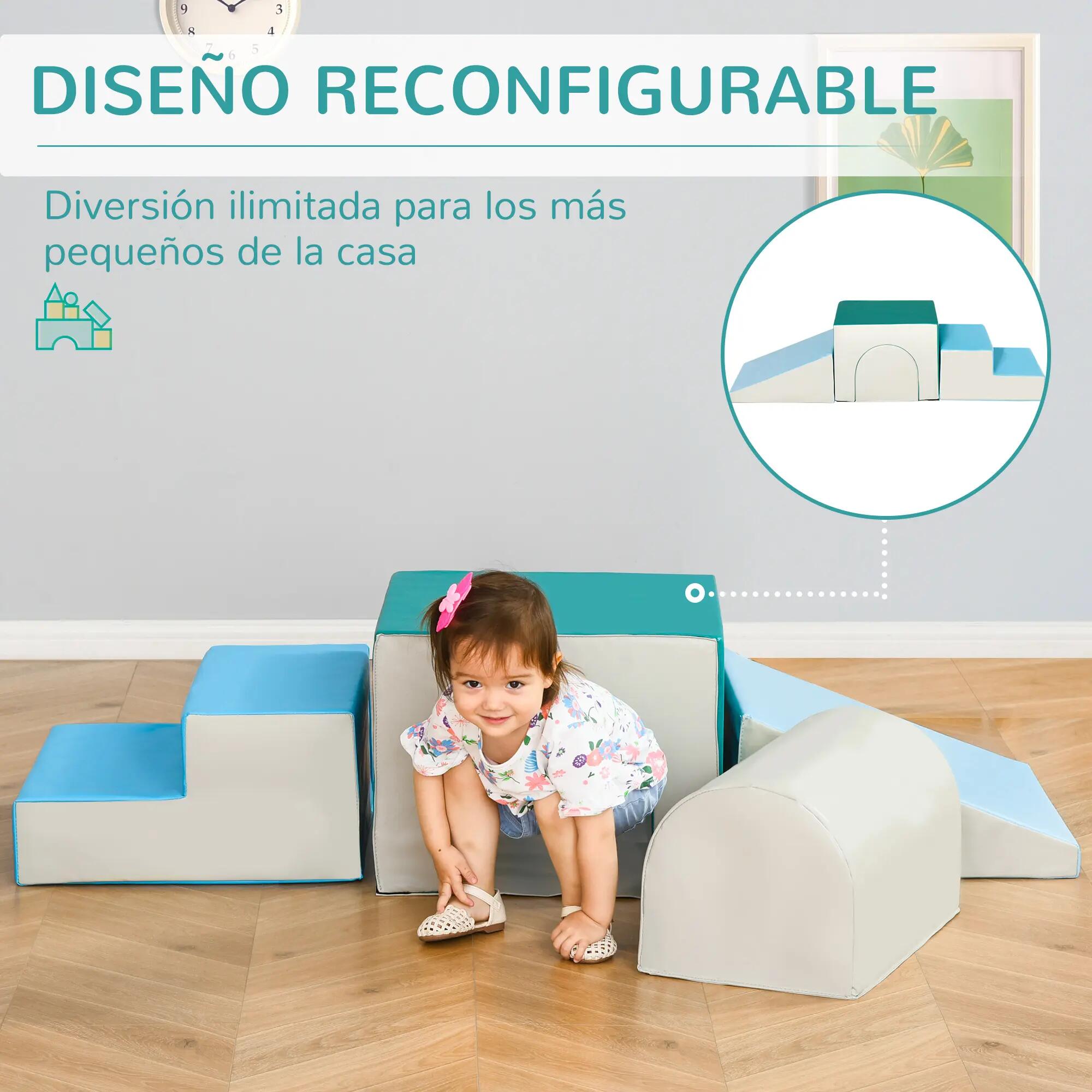 Set 4 Bloques Espuma HOMCOM 150x50x39 cm Multicolor 7/12