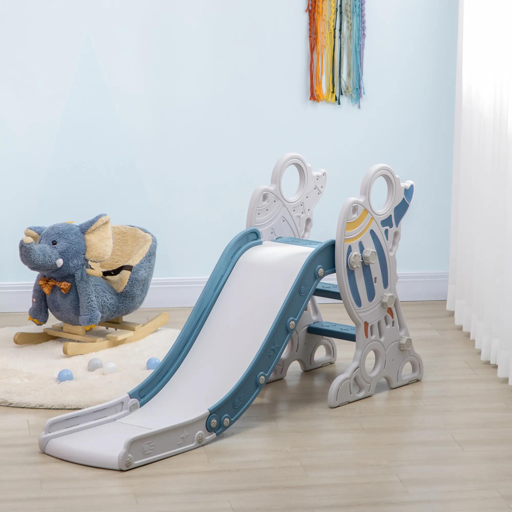 Escorregador para crianças 157x46,5x80 cm azul, cinza e branco AIYAPLAY 8/8