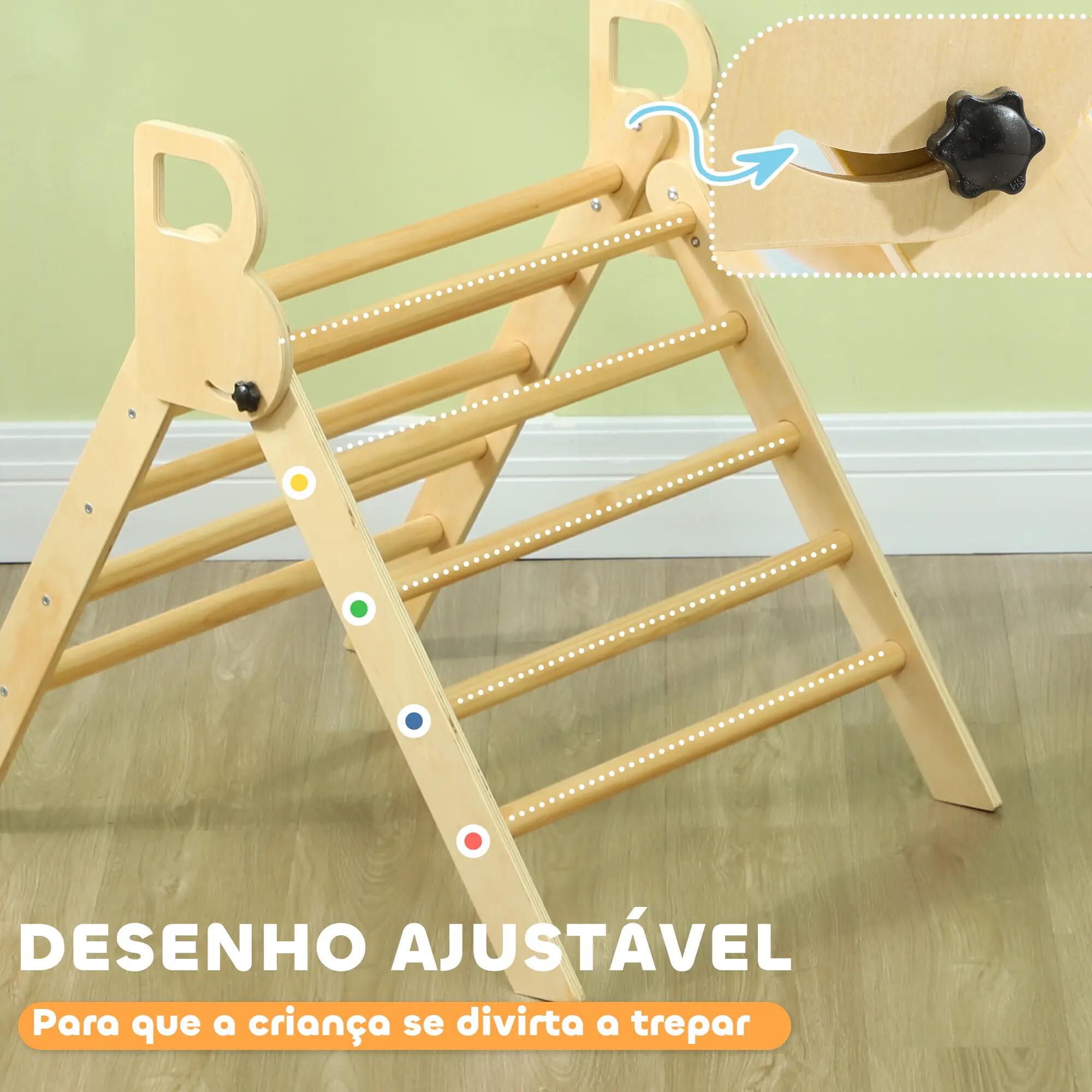 Triangulo de aprendizagem 82x66x71 cm cor de madeira natural AIYAPLAY 6/10