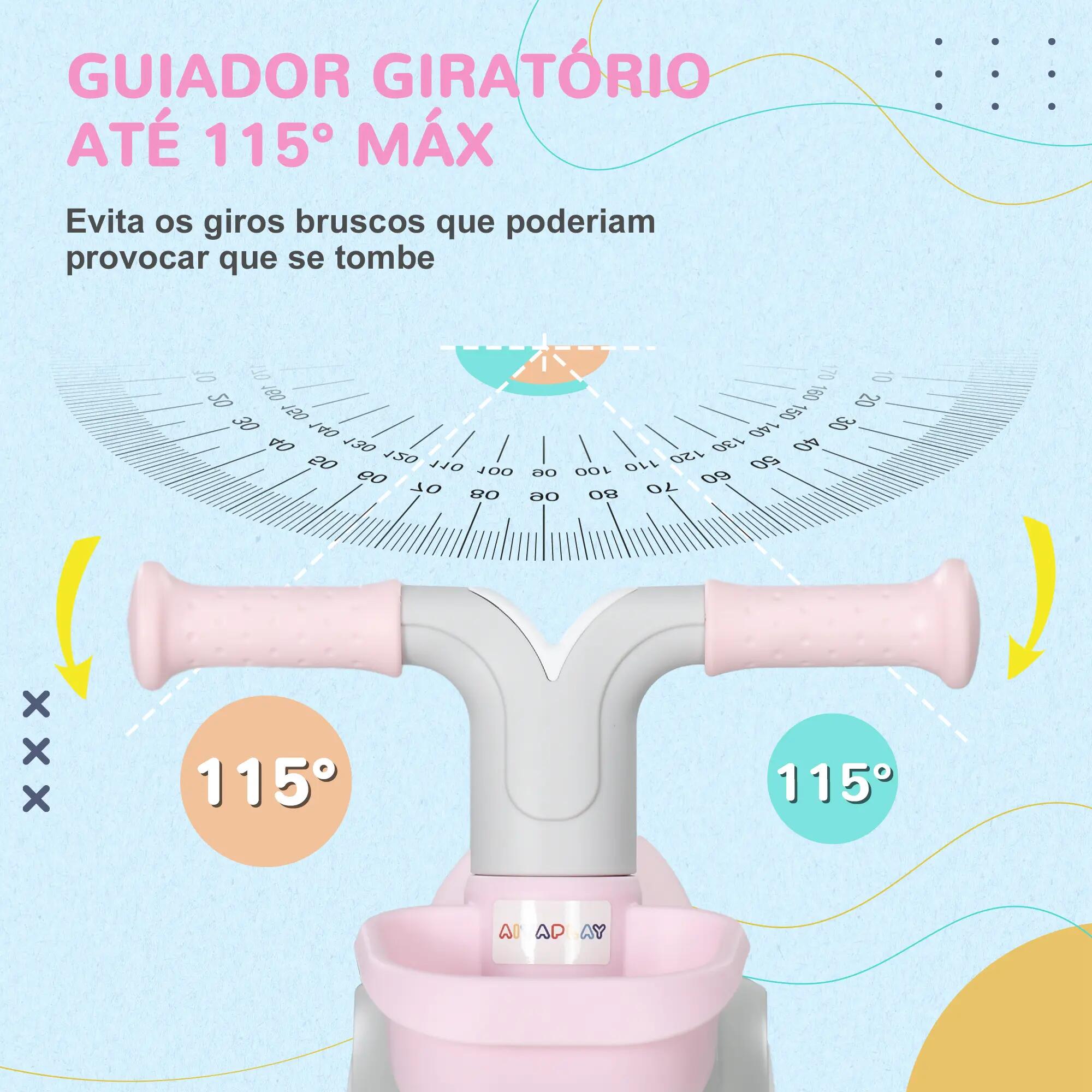 Bicicleta sem pedais 56x27x39 cm rosa AIYAPLAY 7/11