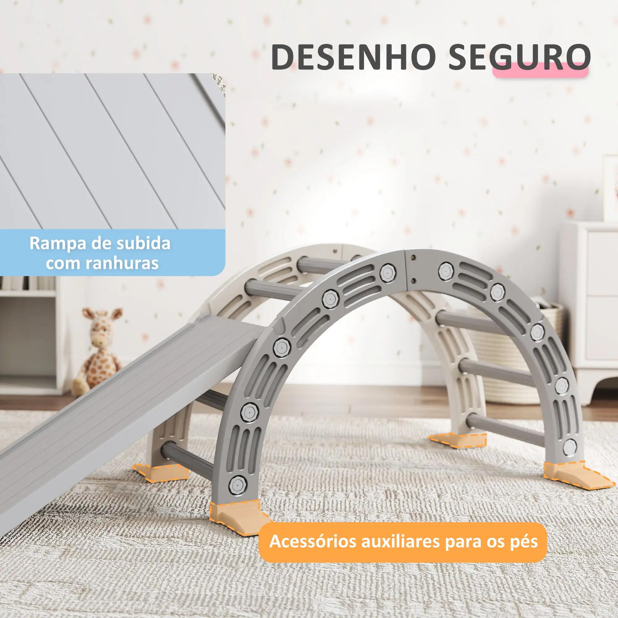 Escalador para Crianças 164x70x57 cm cinza e branco AIYAPLAY 7/10