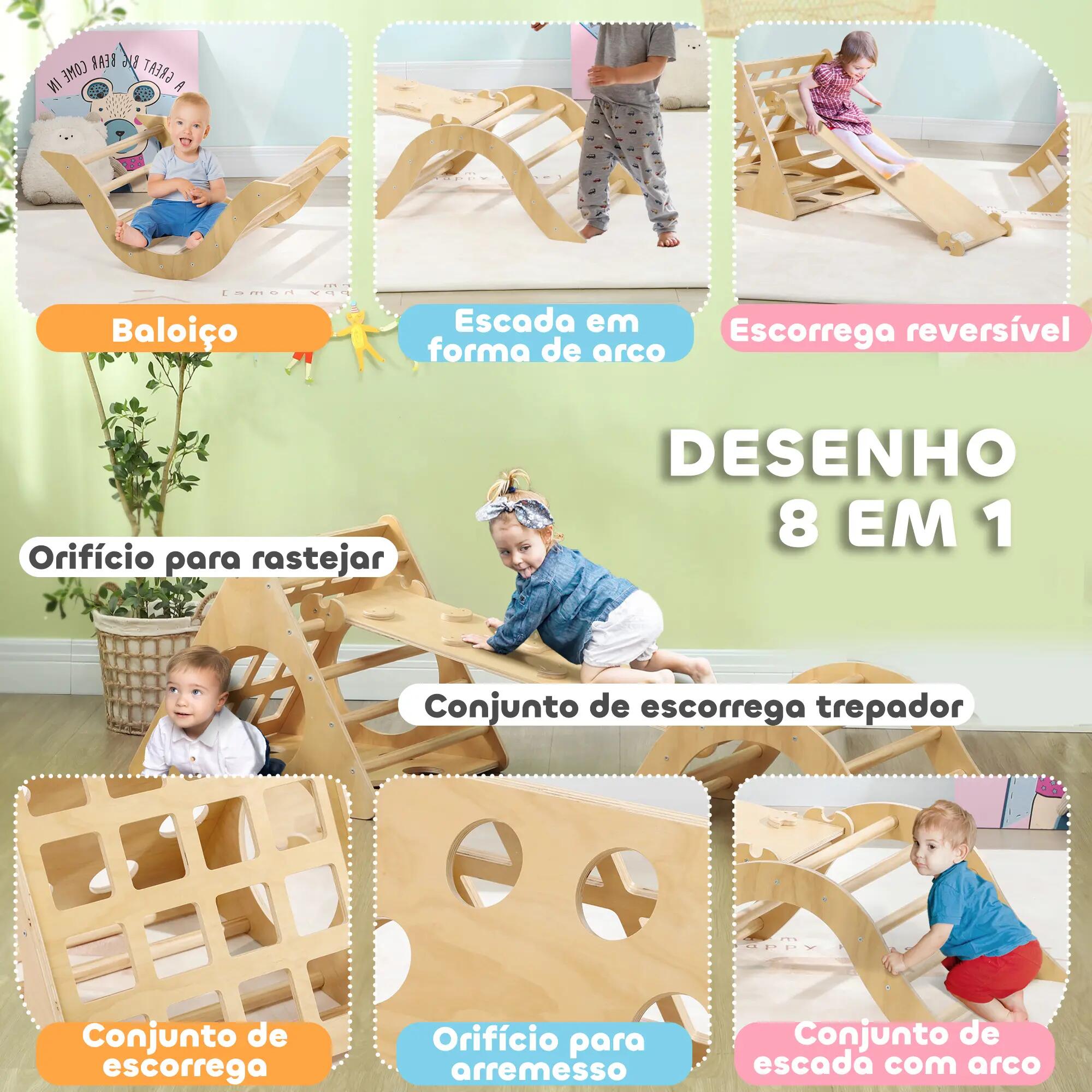 Jogo de aprendizagem 175x59,5x60 cm cor de madeira natural AIYAPLAY 6/10